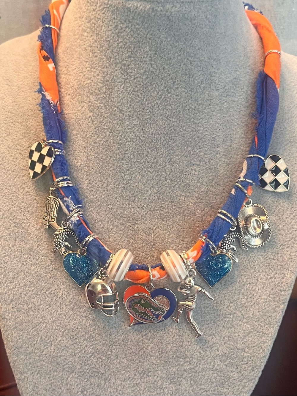 University of Florida Gators Twisted Bandana Charm Necklace, 29”